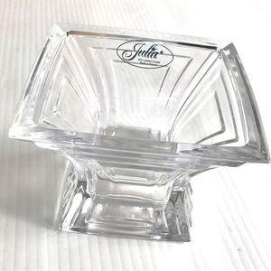 European Crystal vase candy dish made in Poland
